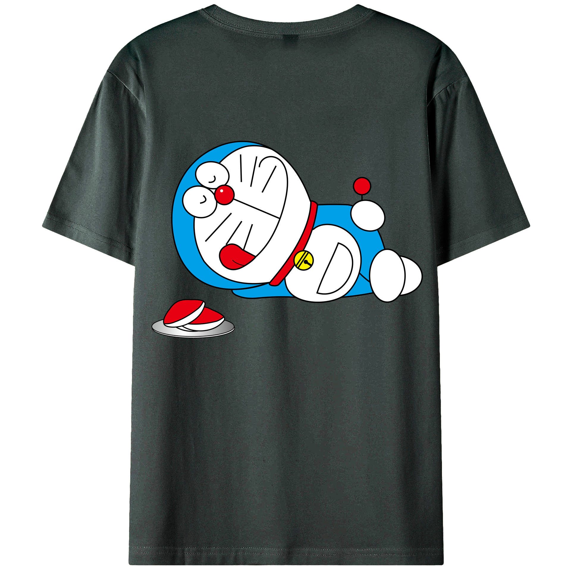 （画像用） ドラえもん Doraemon 綿100％ メンズ半袖Tシャツ（バックプリント） 通気性